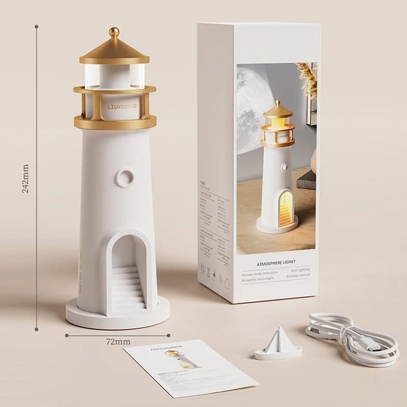LumiLighthouse™ – Magisk nattlampa med månprojektion & sensor